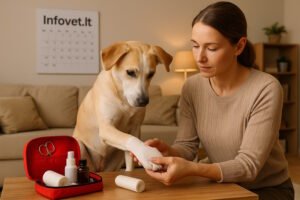 Šuns pirmoji pagalba: ką daryti iki veterinaro vizito